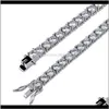 Designer Hip Hop Bijoux Hommes Diamant Tennis Bracelet Glacé Bling Bracelets Amour Luxe Charme Bracelets Pour Hommes Or S2154