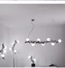 이탈리아 디자이너 스테인레스 스틸 볼 LED 펜 던 트 램프 아트 캐터필라 갤러리 거실 스튜디오 바 장식 매달려 조명