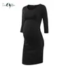 Pack of 3pcs sida Ruched Maternity Dresses Poggraphy 3 Quarter Sleeve Bodycon Graviditet Dress Session Wrap Baby Showers 210922