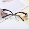 Loutures de blocage de lumière bleue Femmes Retro Cat Eye Cadres optiques Men Prescription Lunes de lecture Clear Lens Spectale Embouts