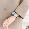 Slim Crocodile Pattern Кожаный ремешок для Apple Watch Band 44 мм 42 мм 40 мм 38 мм браслет браслет браслет серии 6 5 4 SE Watchband Smart Accessor