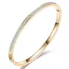Modyle Fashion Jewelry Bangle Bracelets with Crystal Rhinestone Pave Stainless Steel Bangle for Women Accessories Q0719
