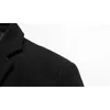 Klassisk svart ullblandning Business Blazer Dress Suit Winter Brand 2 Knapp Lyxig Ull Blazers Män Tweed Suit Jacka 210522