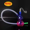 Gökkuşağı cam dab kuleleri Multifounction Cam Yağ Burner Bong El Zanaat Sanat Su Recycler Nargile Shisha ile 10mm Eklem Yağ Burner Borular