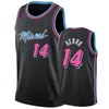 2022 New Dwyane 3 Wade Jimmy 22 Butler Maglia da basket mens Tyler 14 Herro Bam 13 Adebayo Maglie cucita rosa nero bianco