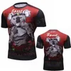 New BJJ Rashguard t Shirt قميص ضغط الرجال MMA Fitness Fight Top Muay Thai Tees Jiu Jitsu Stid