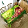 Tkanina zagęszcza bawełniana obrus Kreatywny 3D Warzywa i Owoce Stołowe zastawa stołowa Pyłowy zmywalny prostokątny okrągły tkanina 1