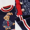 uniforme maglione stile scuola con stampa orsacchiotto per neonate maglieria invernale o collo abbigliamento per bambini capispalla per bambini