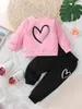 Felpa Con Stampa Cuori Bambino E Joggers SHE