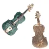 Pins, Brooches Musical Violin Enamel Alloy Brooch Pins Girls Scarf Sweater Clips Badges Jewelry 2 Colors