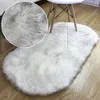 Witte faux bont gebied tapijten grote ovale kunstmatige schapenvacht lange haar tapijt vloer wol pluizig zachte mat slaapkamer voor woonkamer 220301