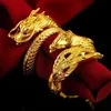 Dragon And Phoenix Coppie Anello Sabbia Oro Aperto Regolabile Moda Fortunato Gioielli di lusso Anelli Regalo Matrimonio Fidanzamento F4M4 G1125