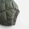 Aonibeier Za Kvinna Casual Traf Parkas Höst Vinter Tunn Style Argyle Quilted Padded Jacket Oversized Hooded Loose Coats 211130