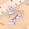 96個の魅力のバレエのドレスタツゥバレリーナ17x17mmアンティークメッキのペンダントを作るDIYハンドメイドチベットシルバージュエリー