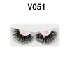 Partihandel Julfärg Överdrivna Falska Ögonfransar Naturlig Simulering 25mm Glitter Eyelash Shimmery Lashes Gör upp för Halloween