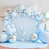 Blue Silver Macaron Metal Balloon Garland Arch Happy Birthday Party Decoration Kids Wedding Birthday Baloon Baby Shower Boy Girl 716 B3