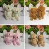 20 pçs / lote 6 cm mini junta urso de pelúcia pequena brinquedo de pelúcia bonecos presentes aniversário decoração festa de casamento q0727