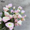 Fiori nuziali Meldel Bouquet fai da te Fiore artificiale Seta Lisianthus Decorazione della tavola per feste domestiche Disposizione di rose finte9076224