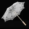 Guarda -chuvas Sun Umbrella Bridal White Bege Lace Parasol decorativo para casamento Po fantasia Party9035901