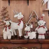 2022Santa Claus Snowman Elk Toy Christmas Dock Gifts Tree Decoration Ornaments Dockor for Children 211018