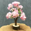 Mini Styles Artificial Silk Flower Cherry Tree Ornaments Simulation Plant Trees Table Flowers For Home Wedding Decorations