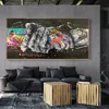 Graffiti Art gest uścisk dłoni malowanie na płótnie plakaty i druki Street Wall obraz do salonu Cuadros Home Decor