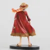 15-årsjubileum Edition Red Cloak Luffy Figurine Anime One Piece Figur 18cm Luffi Action Figures PVC Collection Modell Leksaker X0526