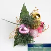 1pc Artificial Pine Stems Fake Pine Cone Presentkorg Julblomma Prydnad Blommarrangemang Krans Semesterhus Vinterinredning Fabrikspris Expert Design