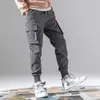 Pantaloni da uomo in cotone sottile cargo pantaloni sportivi da uomo pantaloni casual allacciati alla caviglia tasca 3D elastica in vita da jogging stile Safari