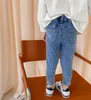 Lente herfst meisjes mode silm jeans Koreaanse stijl kinderen broek kinderen elasticiteit casual denim broek 210615