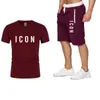 2021 Men's Tracksuits cotton T-shirt short-sleeved shorts two-piece suit jogging fitness sportswear mens round neck pullover