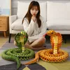 Simulering 3D Cobra Snake Reptile Cobra Python Plush Toy Animal Crossing Plush fylld dockdekoration Gift Barn Tröstande DOL Q3205820