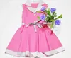 Summer Girls Lattice Dress Brand Baby Children Lapel Bow Belt Plaid Princess Dresses Kids Clothing