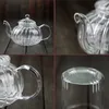 600ml Striped pumpkin shape flower teapot Glass Teapot with Infuser Tea Leaf Herbal Heat Resistant Pot Flower TeaCup 210813