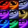 5050 RGB Strip DC12V IP20 IP65 16.4FT Flexibla remsor Ljus Dimbar WW Röd Grön Blå Tape Lights För Hem KTV Party Decor