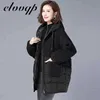 M-5XL Outono Parkas Casacos Mulheres Mulheres Plus Size Cordeiro Teddy Splicing Casacos Com Capuz Algodão Jaqueta de Inverno Womens Outwear Revestimento 210923