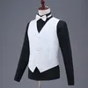 White Mens Waistcoat Formal Business Work Causal Slim Fit Vest For Men U-Neck Retro Gentlemen Men Suit Vest Solid Wedding Gilet 210524