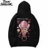 Automne Hip Hop Sweat à capuche Streetwear Funny Skull Ice Cream Anatomie Mens Harajuku Sweat-shirt Noir Lâche Pull Coton 210813