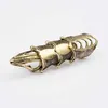 Docona Punk Knight Skull Armor Knuckle Midi Palce Pierścienie Dla Kobiet Gothic Gold Alloy Regulowany Ring Party Jewelry