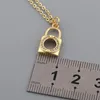 Pendant Necklaces Cubic Zirconia Lock Necklace For Women Hollow Crystal Heart Key Charm Collier Gold Femme Jewelry