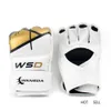 De moeite waard om half vinger mma handschoenen kick boksen mannen vrouwen PU Karate Muay Thai Guantes de Boxeo Free Fight Sanda trainingsapparatuur