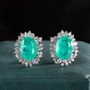 silver emerald earrings