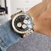 Relógio masculino de luxo 47 mm mostrador ultra grande 316L pulseira de relógio de aço à prova d'água Whiteface Relógios centenários
