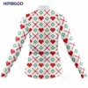 Racing Jackets HIRBGOD 2022 Red Cute White Beard Christmas Women's Long-Sleeved Cycling Jersey Autumn Quick Dry Top Wear Clothes