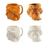 Creative Ceramic Milk Cup Coffee Spain Ancient Greek Apollo David Head Mug Roman Sculpture Water 210804