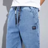 Spring Summer Blue Cargo Jeans Men Streetwear Denim Jogger Pants Baggy Harem Jean Trousers Male Oversize Large size4 5 6 7XL 8XL 210723