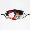 Adult Face Mask Christmas Cotton Masks Black Santa Claus Deer Anti-Dust Breathable Protective Facemask Man Woman Wearing Festival