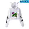 Piper Rockelle Merch Crop Top Hoodie Hip Hop Streetwear Kawaii Cat Ear Harajuku Cropped Sweatshirt Pullover Tops Ropa Mujer4629388