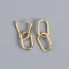 925 Sterling Silver Geometric Oval Hoop Earrings For Women Simple Metal Style Detachable Earring For Women S-E1412