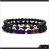 Autres bracelets livraison directe 2021 costume pierre noire flèche Bracelet Punk Hiphop hommes bijoux cadeau Kvtgv